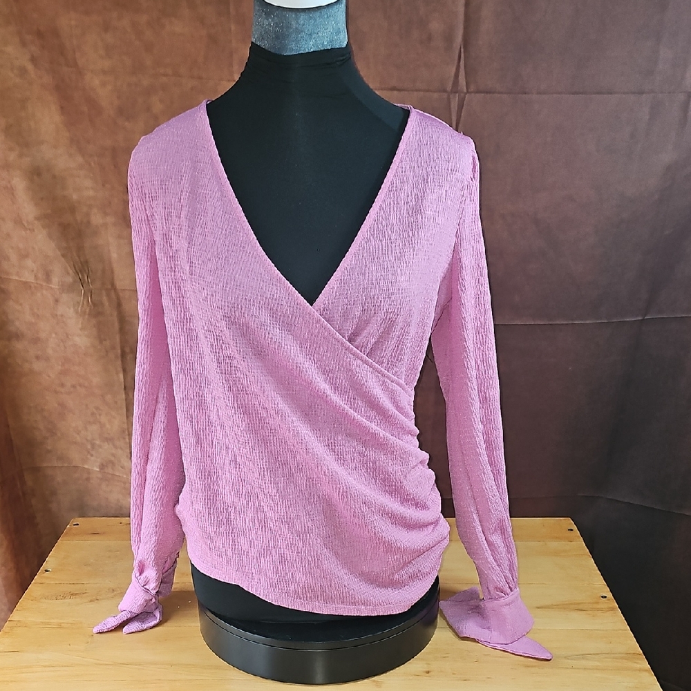 Express Pink Wrap Blouse